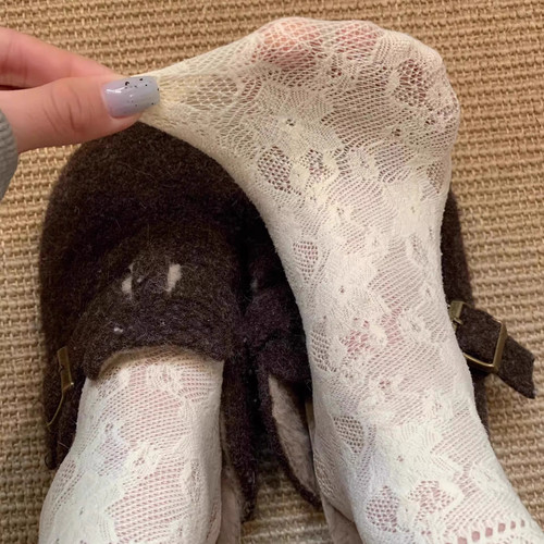 春夏薄款纯棉蕾丝花边堆堆袜子女