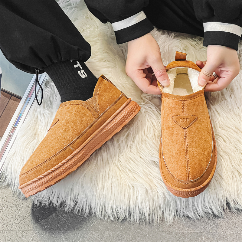 豆豆鞋男鞋冬季懒人一脚蹬加厚老北京休闲鞋加绒保暖老头爸爸棉鞋