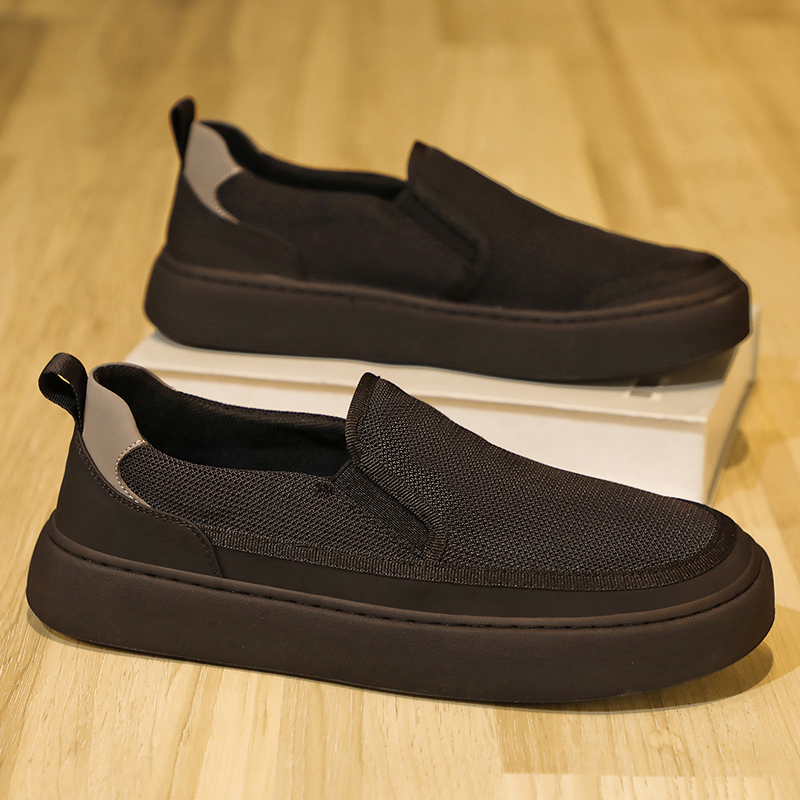 透气帆布男鞋休闲一脚蹬