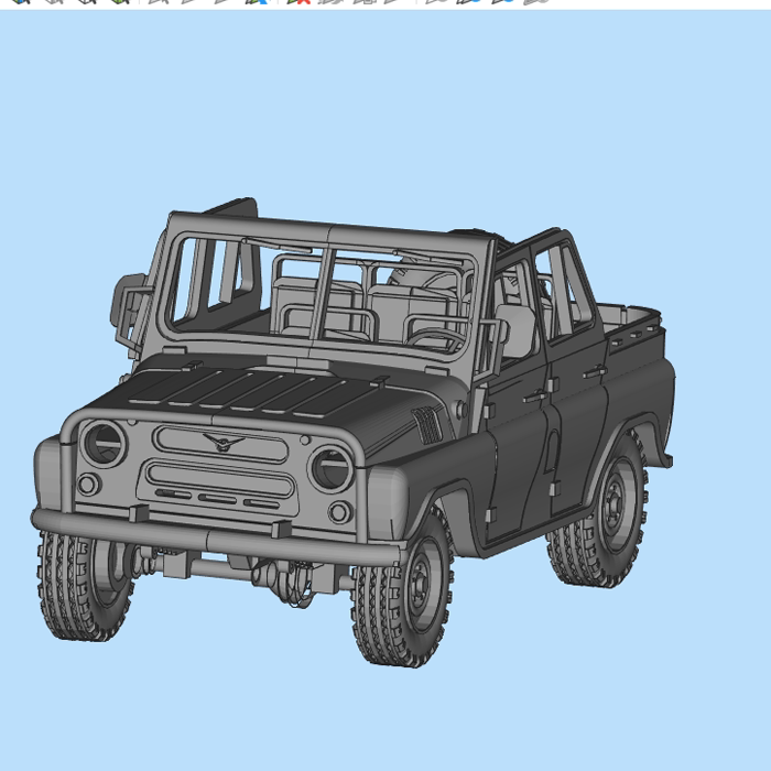 吉普车汽车组装模型04200704三维图纸(stl格式)