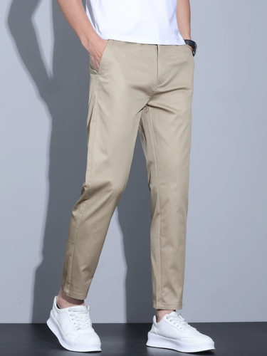 Мужские элитные хаки осенние штаны, облегающий крой, подходит для подростков, свободный прямой крой