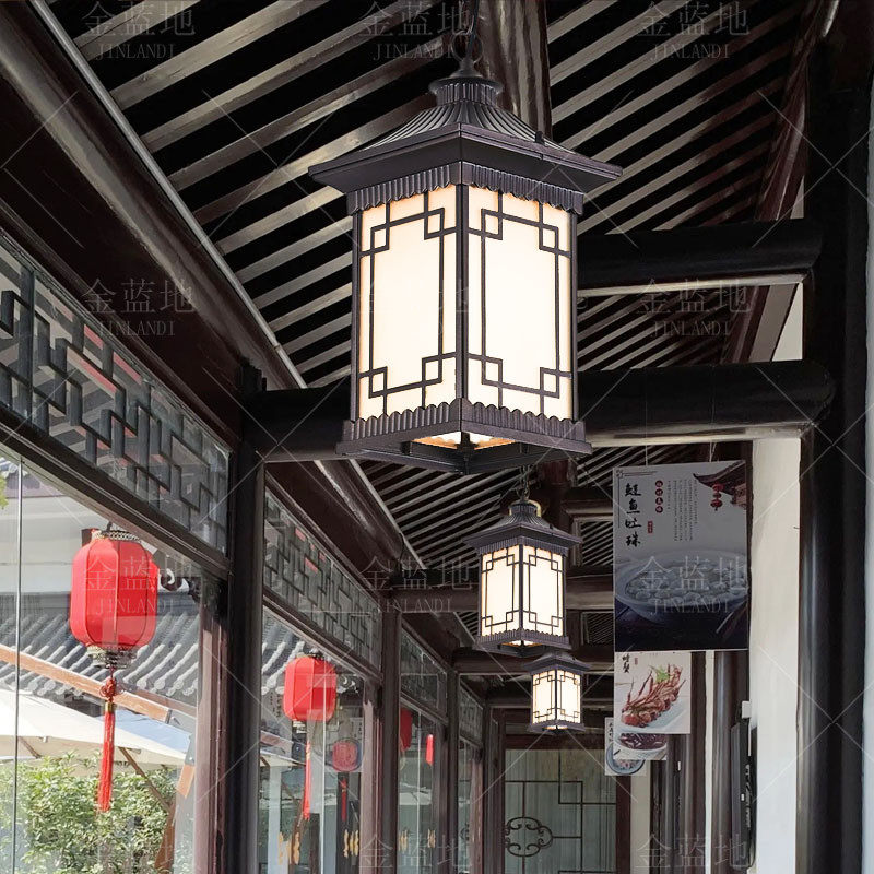 吊灯新中式户外防水走廊过道门头室外庭院别墅大门阳台花园凉亭灯