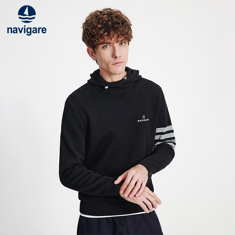 Navigare连帽微阔羊毛针织衫