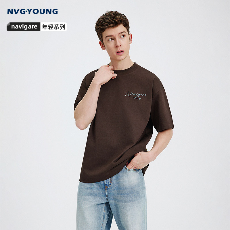 Navigare意大利小帆船男士宽松圆领体恤2026春夏新款休闲