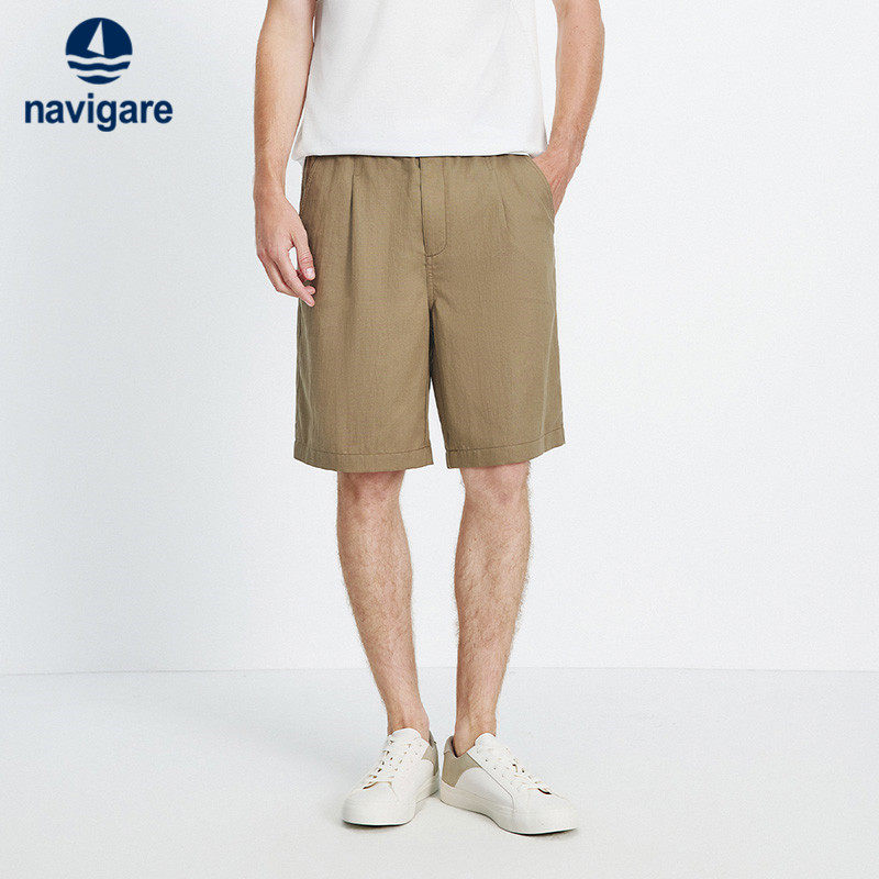 Navigare意大利小帆船棉麻宽松休闲裤男2026夏季时尚五分裤中裤,男装,休闲裤,淘宝优惠券,粉丝福利购,淘宝优惠卷