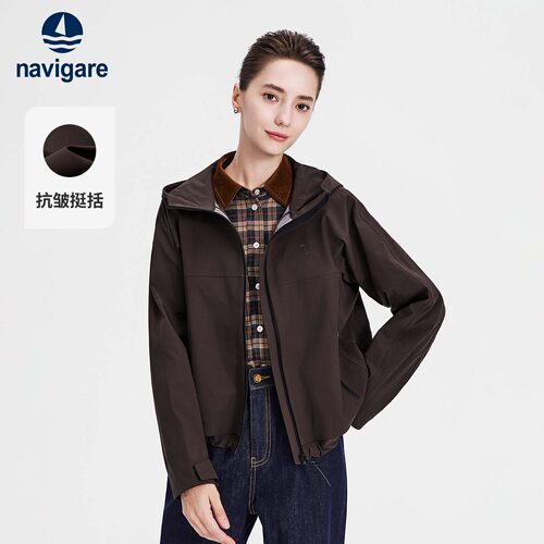 Navigare宽松连帽短款外套
