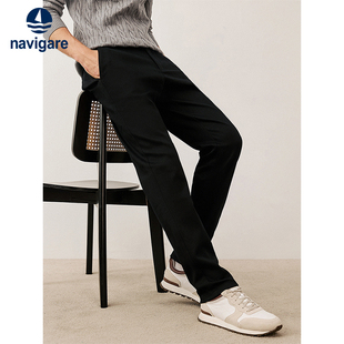 加厚小脚裤 秋冬新款 子 男士 Navigare意大利小帆船黑色通勤休闲长裤