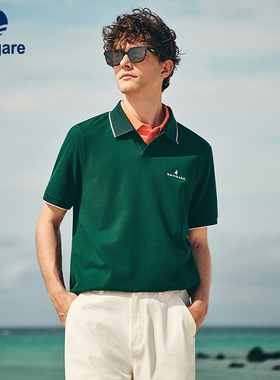Navigare意大利小帆船绿色弹力短袖Polo衫男2026夏季休闲翻领T恤