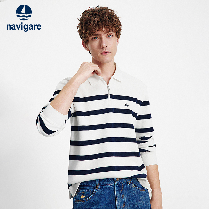 Navigare半开领抑菌针织卫衣