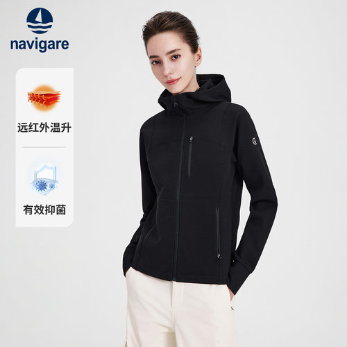 Navigare华夫格连帽开衫卫衣