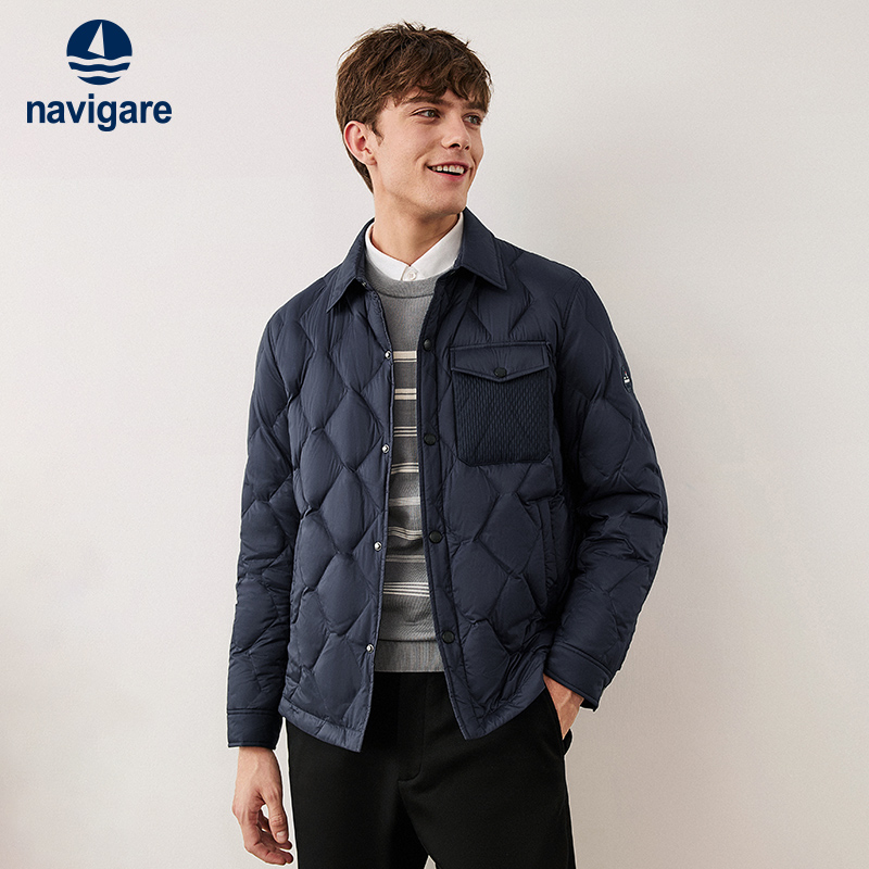 Navigare轻薄款三防翻领羽绒服