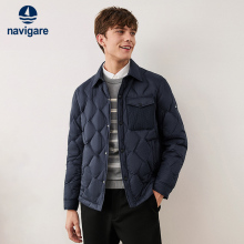 [三防]Navigare意大利小帆船休闲轻薄羽绒服男士冬季新款衬衫外套