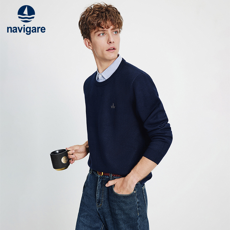 Navigare一体绒假两件针织衫