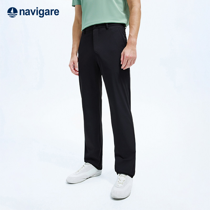 [速干]Navigare意大利小帆船黑色休闲裤男2026春夏轻薄运动直筒裤