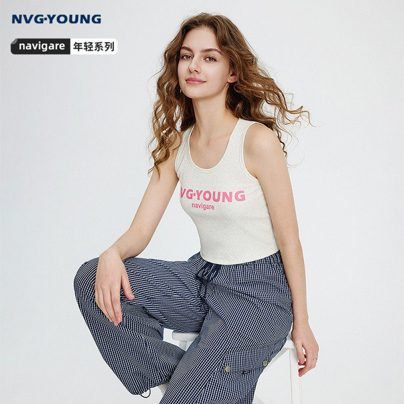 Navigare意大利小帆船白色凉感背心女士2026夏季运动无袖