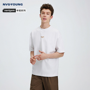 宽松凉感套头衫 Navigare意大利小帆船白色基础T恤男短袖 2026夏季