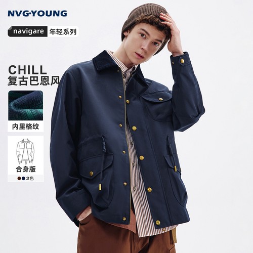 Navigare翻领休闲夹克外套