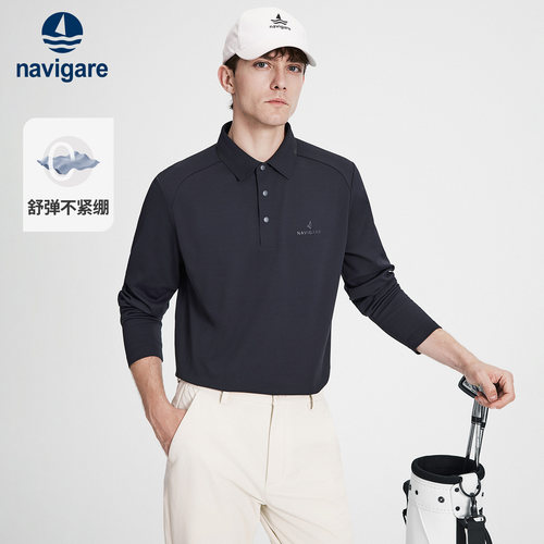 Navigare通勤百搭长袖POLO衫