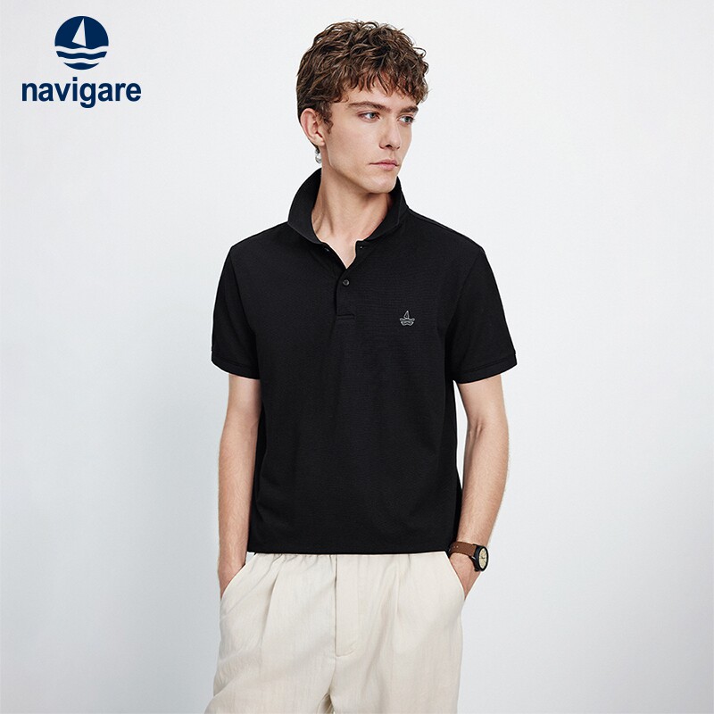 Navigare意大利小帆船夏季新款短袖POLO衫男士休闲凉感翻