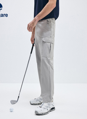 Navigare意大利小帆船灰色直筒休闲裤男士新款户外工装裤弹力裤子