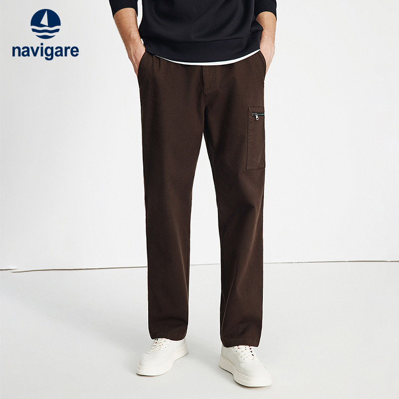 Navigare意大利小帆船通勤免烫休闲裤男士春秋季新款复古直筒