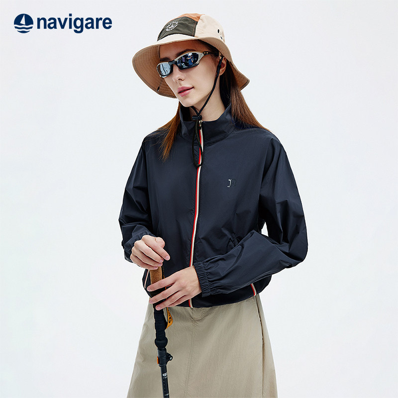 Navigare意大利小帆船轻薄立领单夹克女2026春夏户外宽松短外套