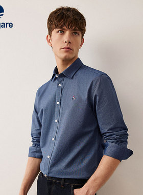 [纯棉]Navigare意大利小帆船秋季新款牛津纺衬衫男长袖刺绣衬衣