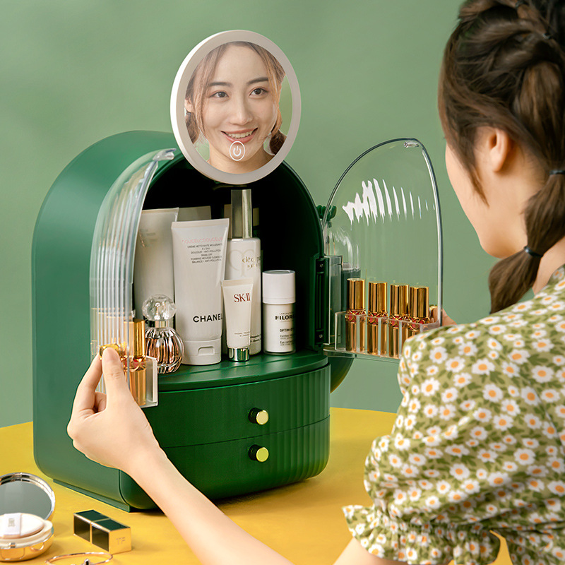 网红新款仙人掌化妆盒家用智能le