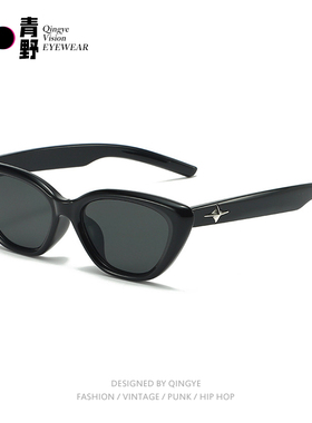 2025新款gm猫眼墨镜女美式复古三角小框太阳镜高级感网红同款眼镜