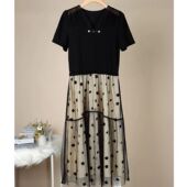 黑白复古气质显瘦遮肉法式 HQ858连衣裙女2026年新款 夏季 优雅长裙