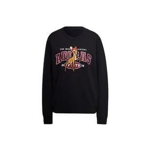 adidas Originals阿迪达斯三叶草印花休闲套头衫百搭卫衣男女断码