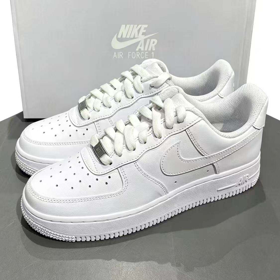 Nike AirForce1耐克经典纯白空军一号低帮气垫休闲板鞋DD8959-100