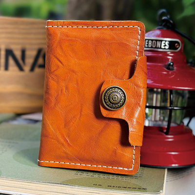 【10.5*7】moze出品 复古头层牛皮钥匙包卡包钱包一体真皮钥匙扣