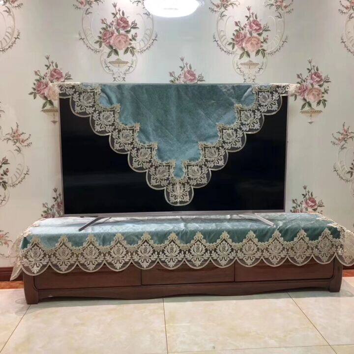 电视柜桌布布艺蕾丝花边欧式客厅家用长方形斗柜钢琴鞋柜台布盖布