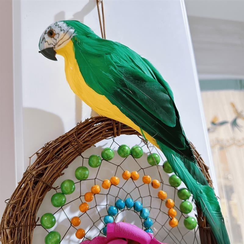 仿真鸟羽毛小鸟鹦鹉假鸟模型摆件花园家居装饰景观造景工艺品挂件