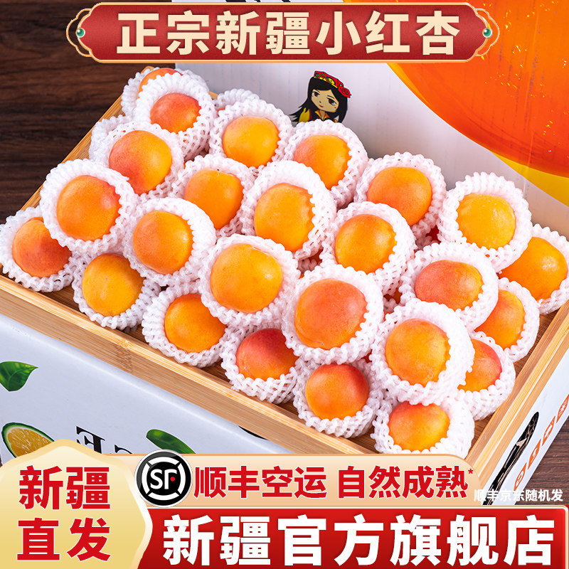 现货新疆小红杏新鲜杏子水果阿克苏吊干杏整箱当季甜胜吊干小红杏