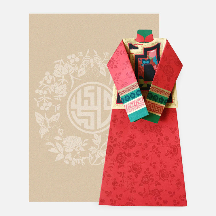 节日通用贺卡, 蒙古部落翁牛特部落服饰, 手工双层正背全彩