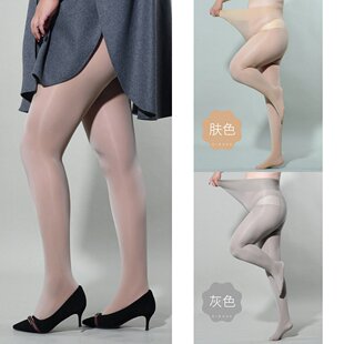 袜 女斤胖不掉档黑丝油亮春秋光腿连裤 袋装 马油丝袜大码