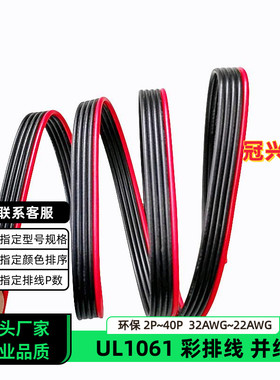 冠兴捷 UL1061并排线5P红边黑色排线32AWG镀锡铜30AWG电子线28AWG