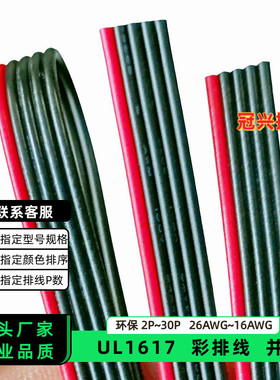 冠兴捷 UL1617并排线5P红边黑色排线26AWG镀锡铜24AWG电子线22AWG