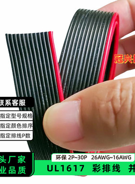 冠兴捷UL1617并排线12P红边黑色排线26AWG镀锡铜24AWG电子线22AWG