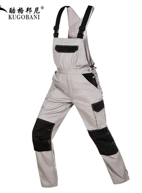 酷格邦尼工装背带裤男工作服连体耐磨大口袋机修工劳保纯棉吊带裤