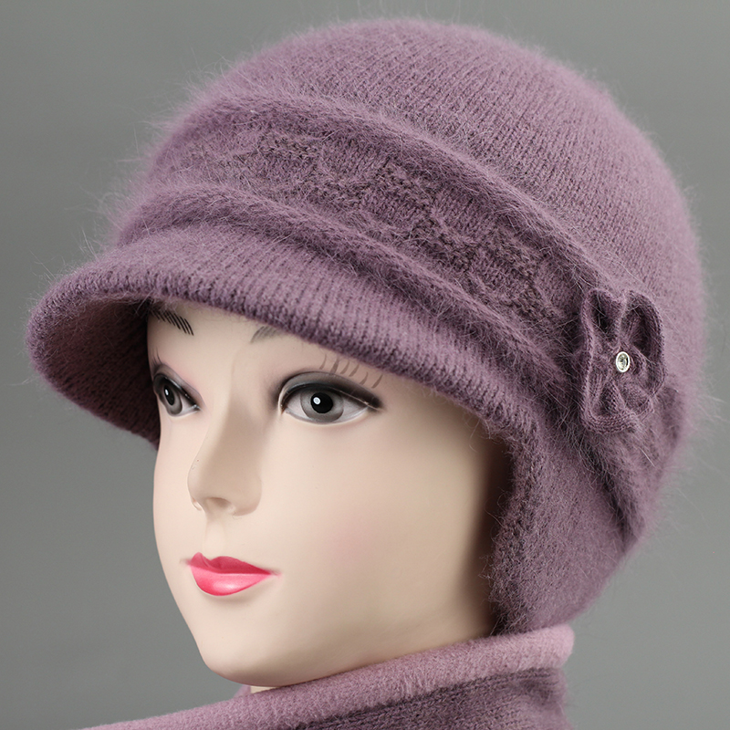 酷属妈妈保暖毛线帽鸭舌帽