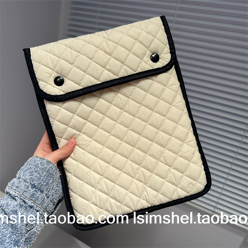 SHELL丨MacBook13寸信封绣线布内胆包ipad夏季马卡龙彩色奶油黄平板笔记本电脑包芭比粉手拿包