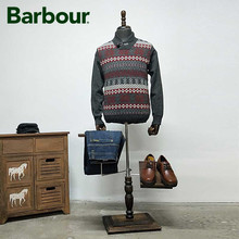 Barbour/巴伯尔 男装休闲翻领牛角扣毛衣 BW15KS205