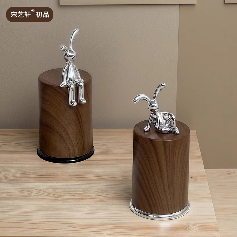 胡桃木纹牙签盒家用客厅分格牙签筒桌面茶几防尘牙线棉签收纳盒,收纳整理,牙签盒,淘宝优惠券,粉丝福利购,淘宝优惠卷