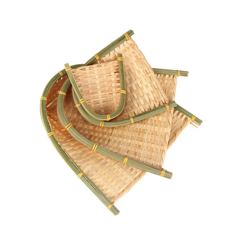 竹编方形簸箕儿童创意diy绘画幼儿园环创手绘涂鸦特色工艺装饰品