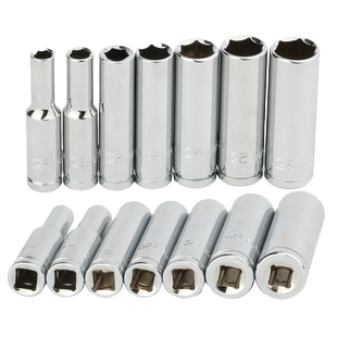 波斯长套筒头1/4标准棘轮扳手套筒6.3mm小飞外6角加深套筒4-13mm