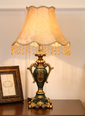 欧式台灯客厅沙发茶几灯个性复古美式乡村温馨卧室可调光床头灯