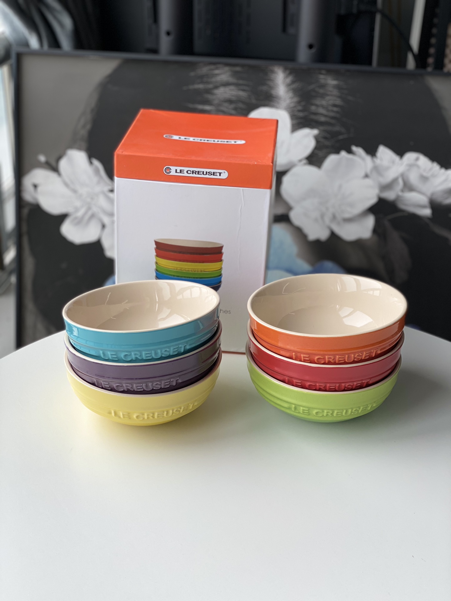 法国酷彩碗le creuset10/12/15CM彩虹碗六件套炻瓷渐变饭碗釉下彩